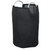 Panière à linge 60L polyester et poignée aluminium Ø38xH55cm (2 modèles)