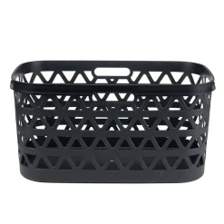 Panière à linge Oceanna plastique bleu 45L