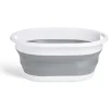 Panière à linge rétractable 54x23x39cm plastique blanc et gris < Gifi Outlet