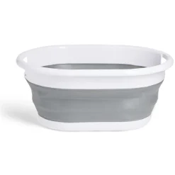 Panière à linge rétractable 54x23x39cm plastique blanc et gris < Gifi Outlet