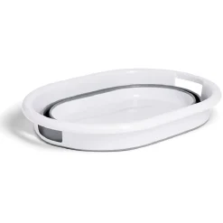 Panière à linge rétractable 54x23x39cm plastique blanc et gris < Gifi Outlet