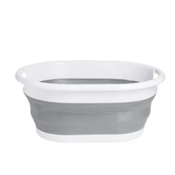Panière à linge rétractable 54x23x39cm plastique blanc et gris < Gifi Outlet