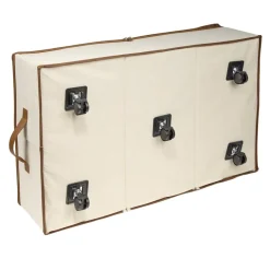 Panière rangement dessous de lit 63L à roulettes beige et marron 70x43xH21,5cm < Gifi Outlet