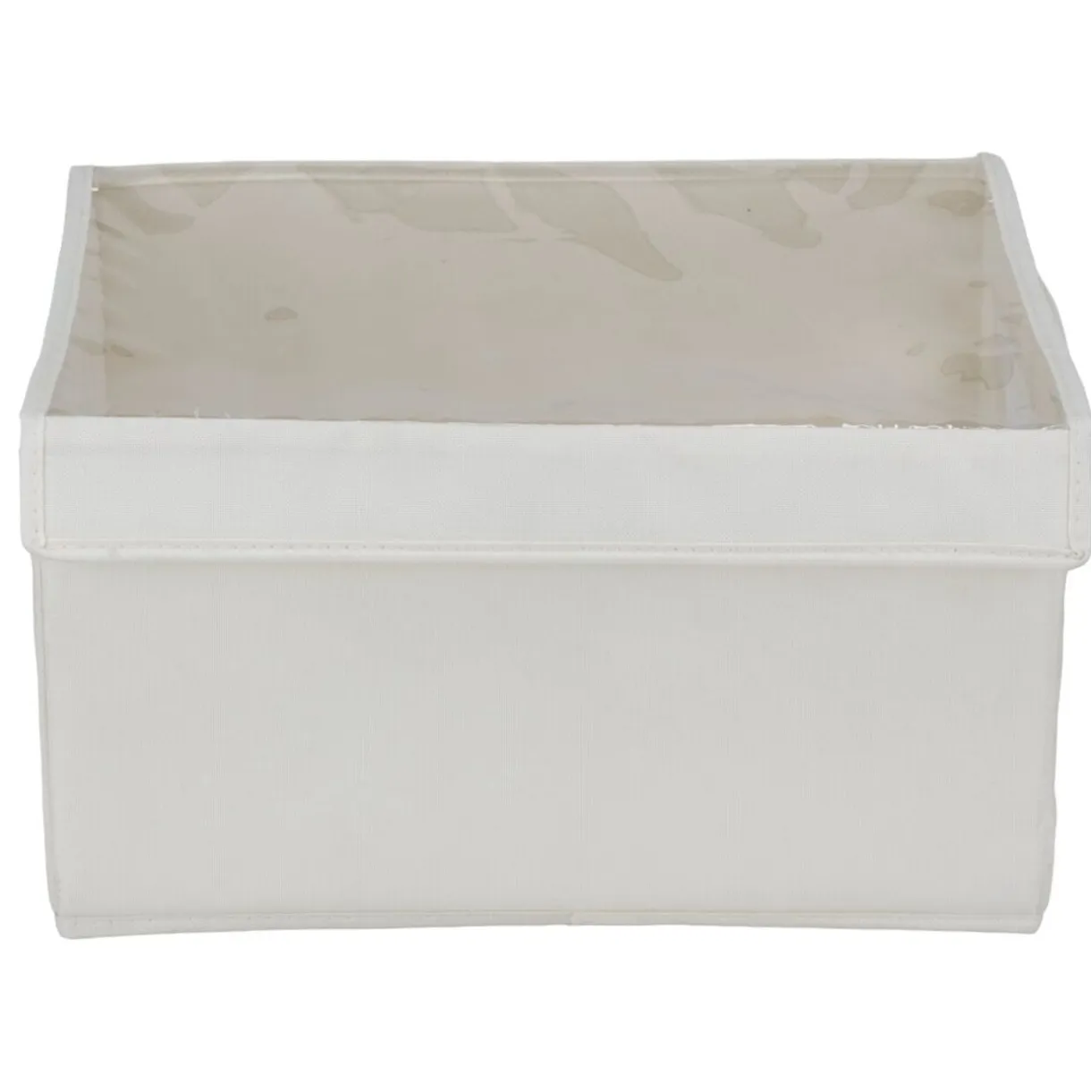 Panière rangement vêtement avec couvercle et fenêtre beige 35,5x26xH21,5cm < Gifi Sale