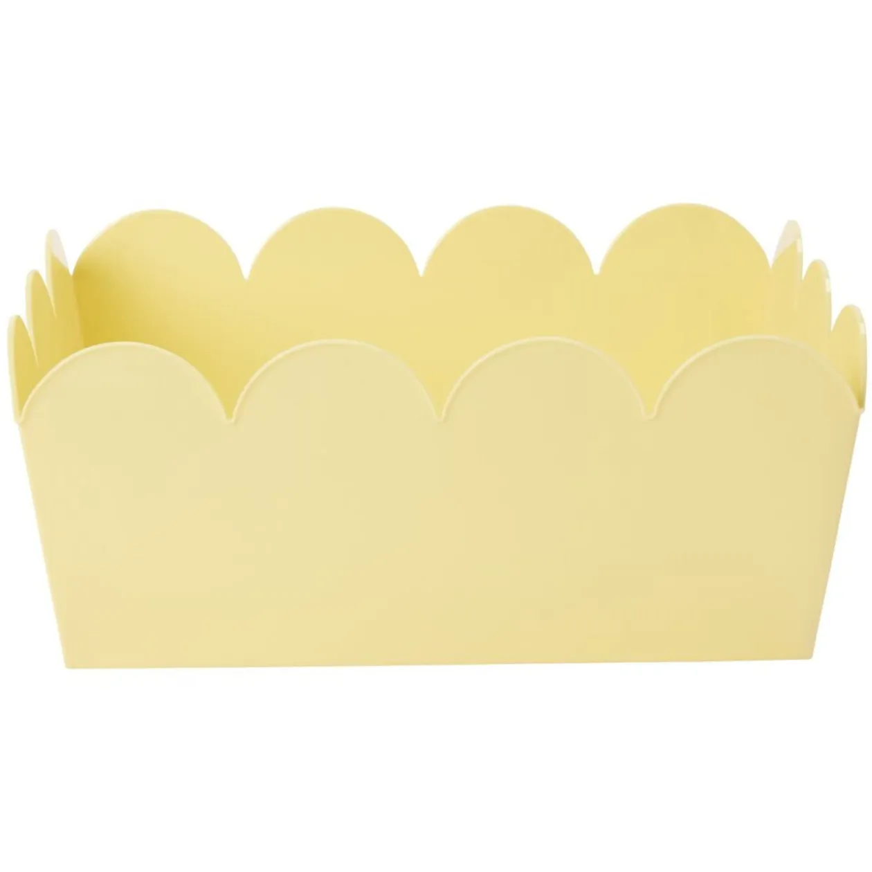 Panière rebord ondulé plastique coloré pastel 34,5x25,5xH14,5cm (3 modèles)