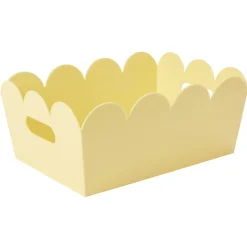 Panière rebord ondulé plastique coloré pastel 34,5x25,5xH14,5cm (3 modèles)
