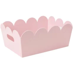 Panière rebord ondulé plastique coloré pastel 34,5x25,5xH14,5cm (3 modèles)