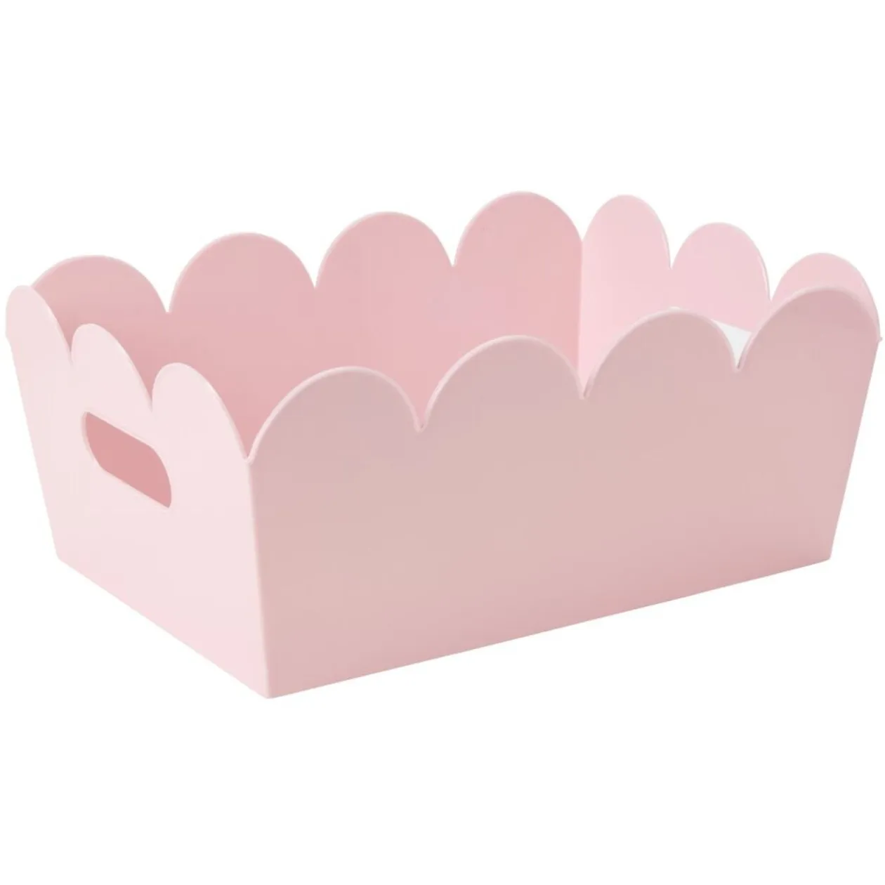 Panière rebord ondulé plastique coloré pastel 34,5x25,5xH14,5cm (3 modèles)