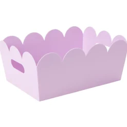 Panière rebord ondulé plastique coloré pastel 34,5x25,5xH14,5cm (3 modèles)