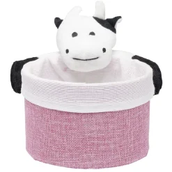 Panière ronde avec peluche animal Ø15 x H.14 cm < Gifi Best