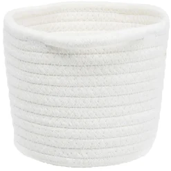 Panière ronde coton blanc