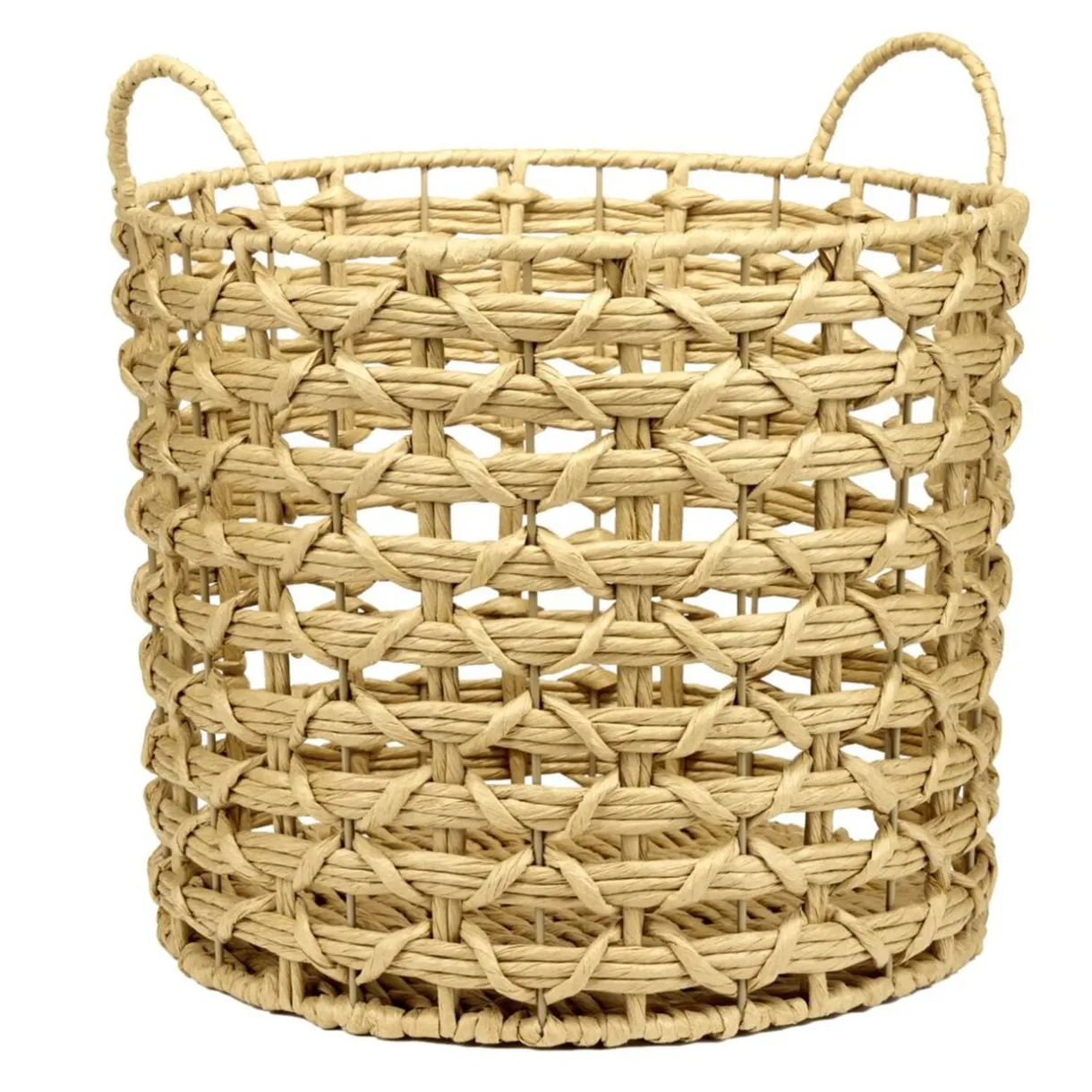 Panière ronde papier tressé et métal Ø35xH35cm < Gifi Clearance