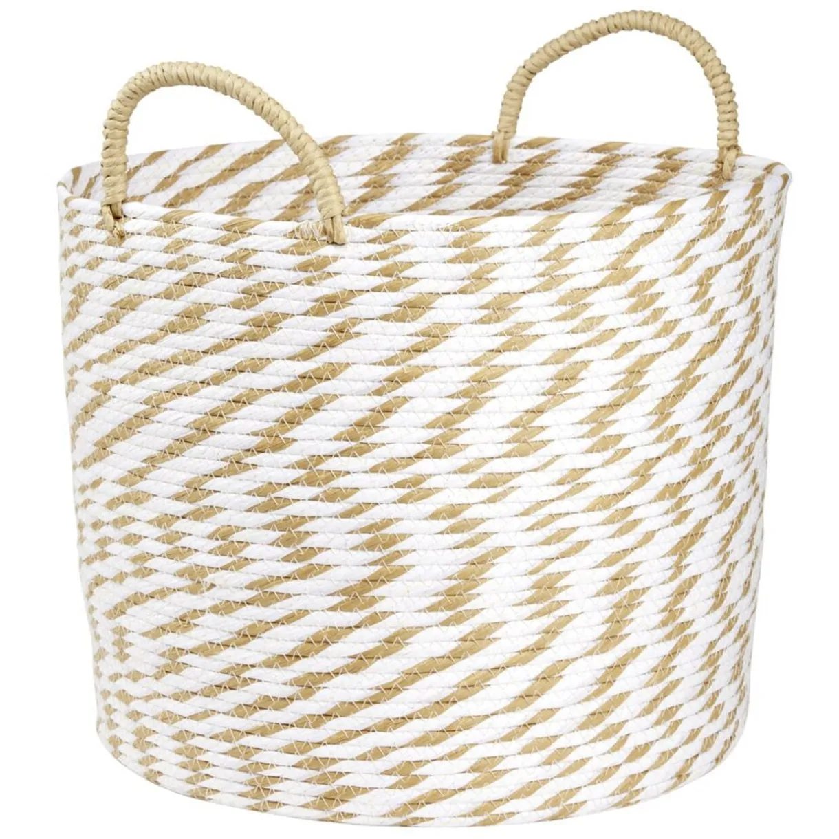 Panière ronde roseau et papier naturel blanc Ø35xH35cm < Gifi Best