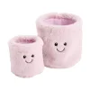 Panière ronde x2 fourrure rose visage mignon Ø11et16,5cm < Gifi Best