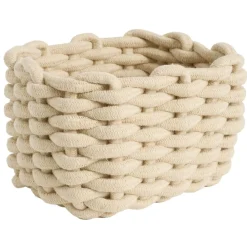 Panière salle de bain tissu tressé 20x15xH13cm (2 modèles beige ou rose) < Gifi Hot