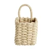Panière tressée carrée à suspendre beige 12x12xH13cm
