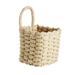 Panière tressée carrée à suspendre beige 12x12xH13cm
