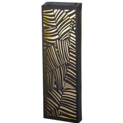 Panneau décoratif solaire à poser métal noir LED blanc chaud 20x5xH61,5cm