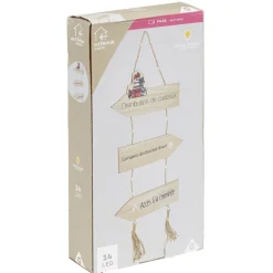 Panneau directionnel lumineux de Noël en bois