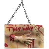 Panneau à suspendre Halloween This way main coupée ensanglantée < Gifi New