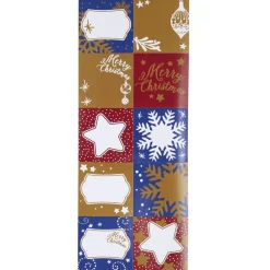 Papier cadeau Noël rouleau x3 avec 20 étiquettes autocollantes fantasia