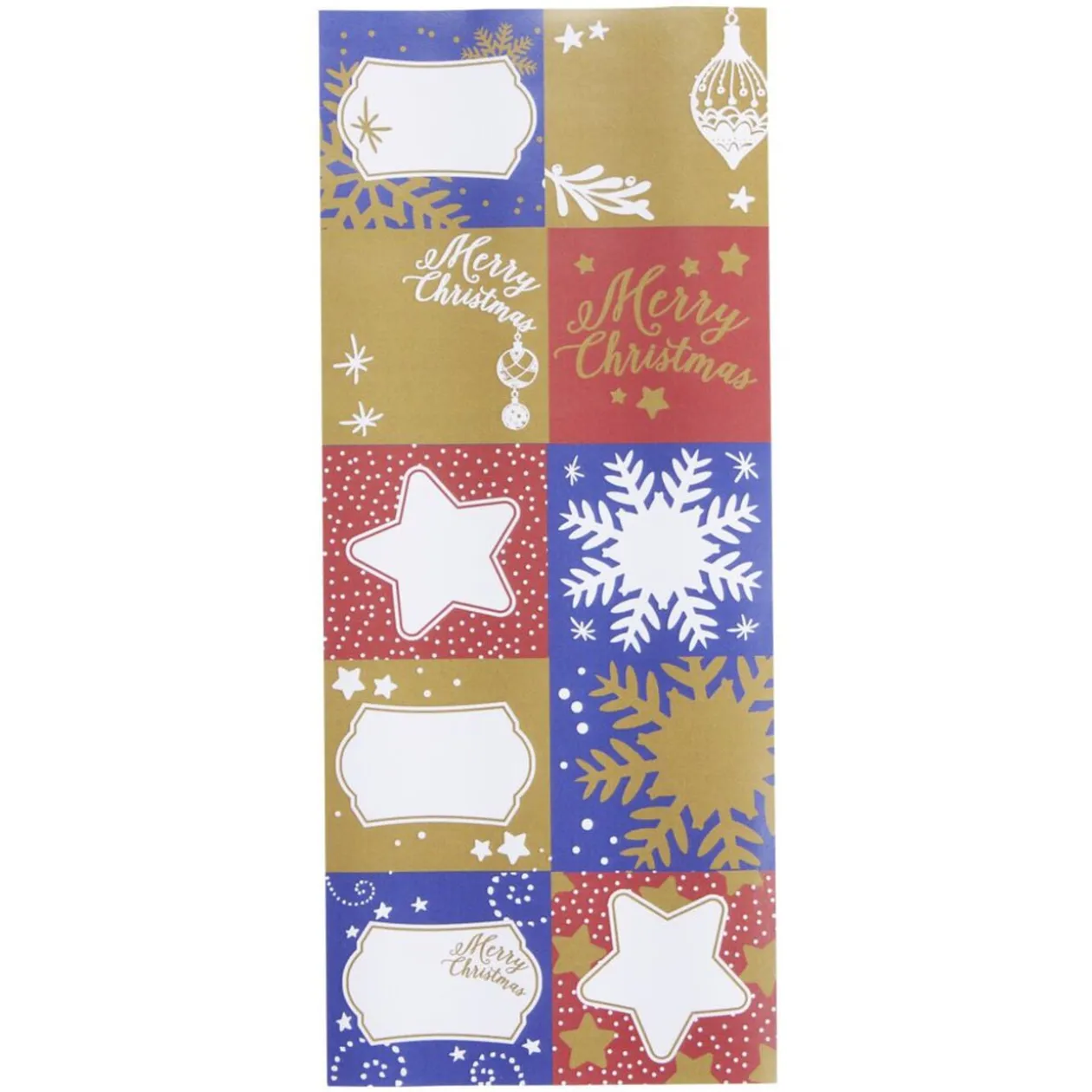 Papier cadeau Noël rouleau x3 avec 20 étiquettes autocollantes fantasia