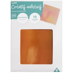 Papiers créatifs adhésifs holographiques 10 pages 20x20cm < Gifi Outlet