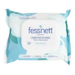 Papier toilette humide Fessnett sensitive sans parfum 50 feuilles