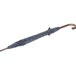 Parapluie canne à carreaux bleus et gris < Gifi Discount
