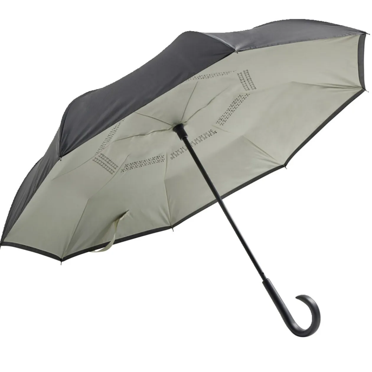 Parapluie inversé uni noir et blanc L87cm