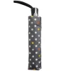 Parapluie pliable automatique uni gris et pois couleur L24cm