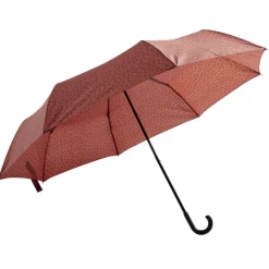Parapluie pliable manuel terracotta et fleur noir L24cm < Gifi Discount