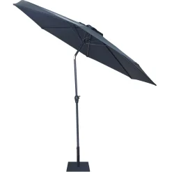 Parasol centré Cuba inclinable à manivelle gris foncé Ø300xH245cm