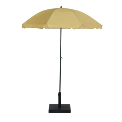 Parasol centré inclinable Sun Ø160xH195cm acier et polyester jaune