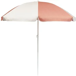 Parasol de plage Funky blanc et corail Ø160xH195cm < Gifi
