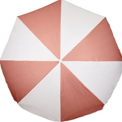 Parasol de plage Funky blanc et corail Ø160xH195cm < Gifi