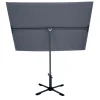 Parasol rectangulaire City acier et toile grise 180x130xH280cm