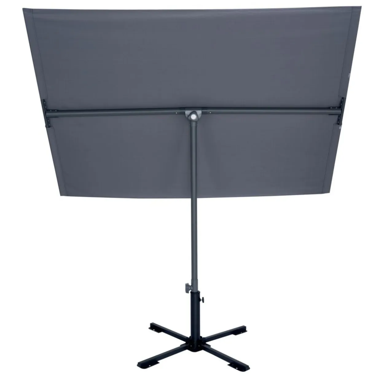 Parasol rectangulaire City acier et toile grise 180x130xH280cm