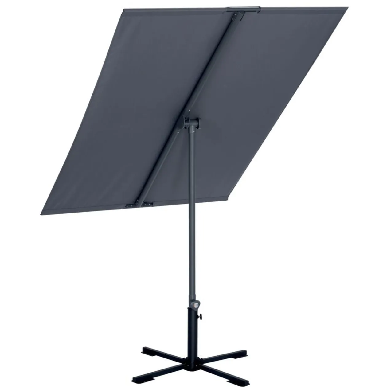 Parasol rectangulaire City acier et toile grise 180x130xH280cm