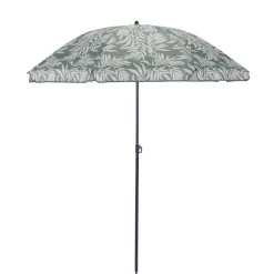 Parasol rond centré inclinable Sun motif feuillage vert UPF30+ Ø160xH195cm < Gifi Outlet
