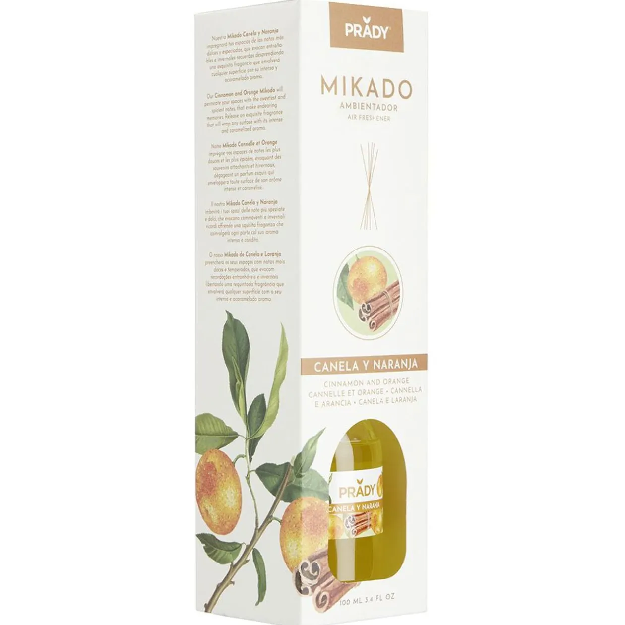 Parfum d'ambiance mikado Prady senteur cannelle/orange 100ml