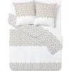 Parure de lit en coton motif fleur taupe 220x240 cm < Gifi Outlet