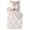 Parure de lit enfant 1 personne 140x200cm réversible motif floral rose