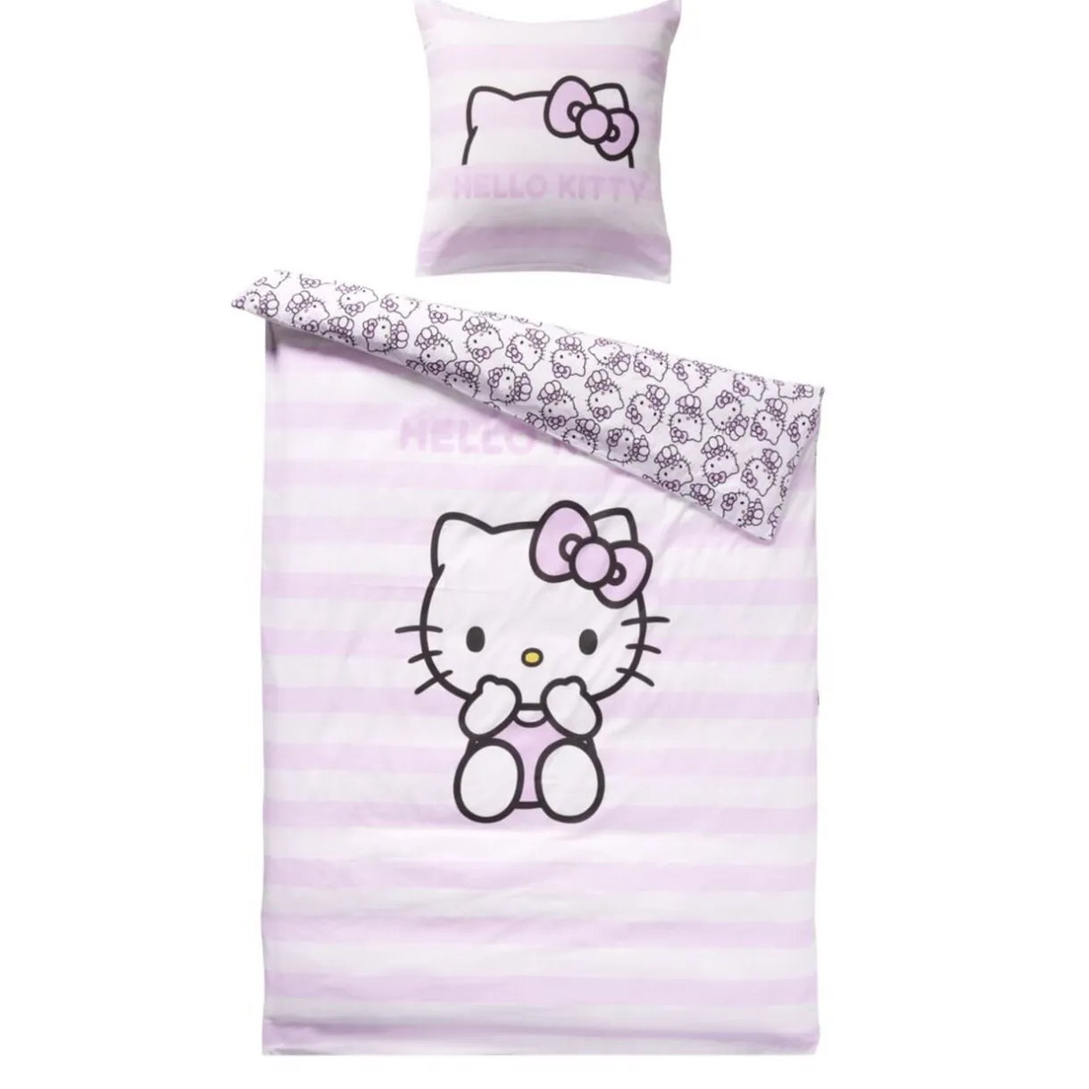 Parure de lit 1 personne Hello Kitty polycoton rose 140x200cm < Gifi Best