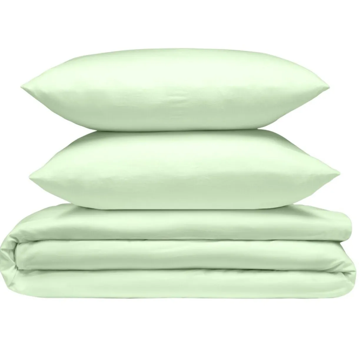 Parure de lit 2 personnes 240x220cm avec 2 taies polyester uni vert < Gifi Best