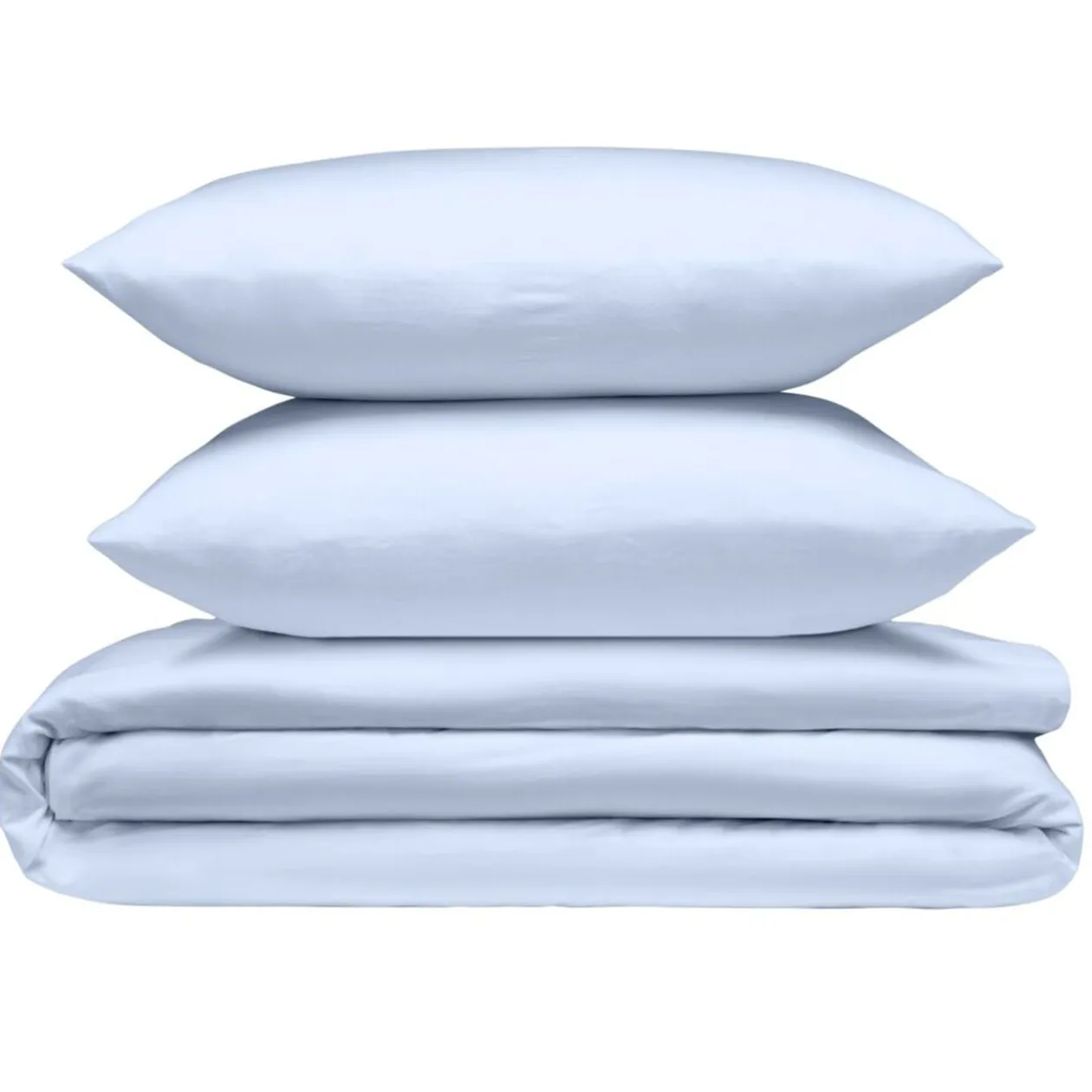 Parure de lit 2 personnes 240x220cm avec 2 taies polyester uni bleu