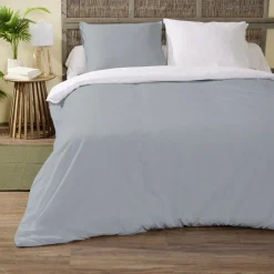 Parure de lit 2 personnes 240x260cm bicolore 3 pièces (2 modèles) < Gifi Online