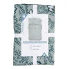Parure de lit 2 personnes 240x220cm coton motif végétal bleu et vert < Gifi Online