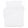Parure de lit 2 personnes 240x220cm gaze de coton blanc uni