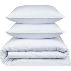 Parure de lit 2 personnes 220x240cm gaze de coton rayures (3 modèles)